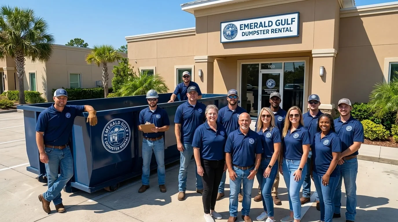 Office team members at Emerald Gulf Dumpster Rental in Panama City, FL